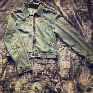 Max Studio EUC stretch Jean jacket w/ Grommets